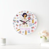 Grande Horloge Ronde Enseignant de l'horloge murale (Maison)