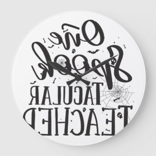Grande Horloge Ronde Enseignant Spooktacular - Professeur drôle Hallowe