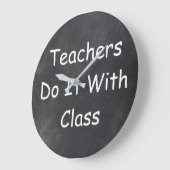 Grande Horloge Ronde Enseignants Classe Enseignant Chalkboard Design Id (Angle)