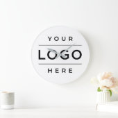 Grande Horloge Ronde Enseigne Blanche Entreprise Logo Bureau (Maison)