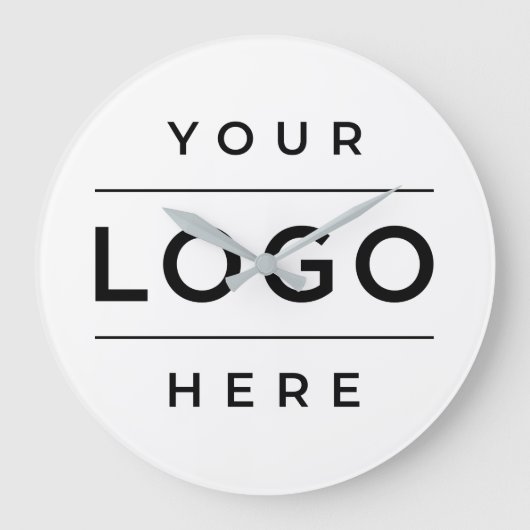 Grande Horloge Ronde Enseigne Blanche Entreprise Logo Bureau (Recto)