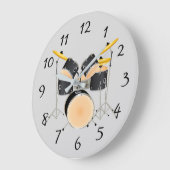 Grande Horloge Ronde Ensemble de tambours Animés (Angle)