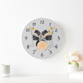 Grande Horloge Ronde Ensemble de tambours Animés (Maison)