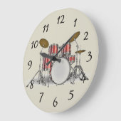 Grande Horloge Ronde Ensemble de tambours illustré (Angle)