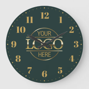 Grande Horloge Ronde Entreprise de marque moderne Logo d'affaires Vert 