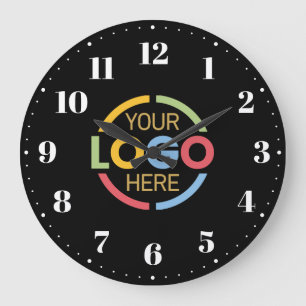 Grande Horloge Ronde Entreprise Moderne Marque Logotype Promotionnel