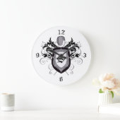 Grande Horloge Ronde Epee Crest Grey Fencing (Maison)
