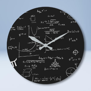 Grande Horloge Ronde Équations mathématiques manuscrites de l'école noi