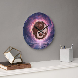 Grande Horloge Ronde Équilibre au clair de lune – Yin Yang de la lumièr