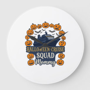 Grande Horloge Ronde Équipage de croisière Halloween Maman Bateau Citro