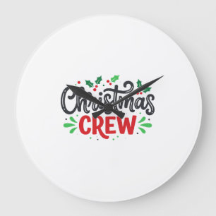 Grande Horloge Ronde Équipage de Noël Fête festive