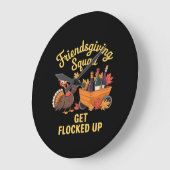 Grande Horloge Ronde Équipe d'Action d'Ami Envolée T-shirt classique (Angle)