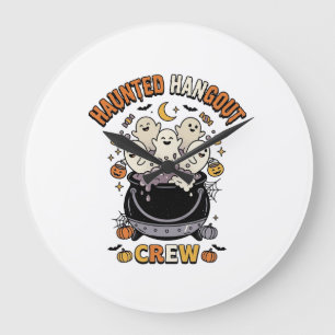 Grande Horloge Ronde Équipe de citrouille fantôme Halloween