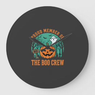 Grande Horloge Ronde Équipe de fantômes de Halloween Design de citrouil