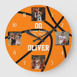 Grande Horloge Ronde Équipe de joueurs de basket-ball Collage photo