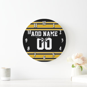 Grande Horloge Ronde Équipe Jersey avec le nom et le nombre faits sur