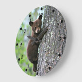 Grande Horloge Ronde Escalade d'ours d'ours d'un arbre (Angle)