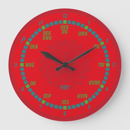 GRANDE HORLOGE RONDE ESPERANTO LANGUAGE BY MASANSER PIXELAT (Recto)