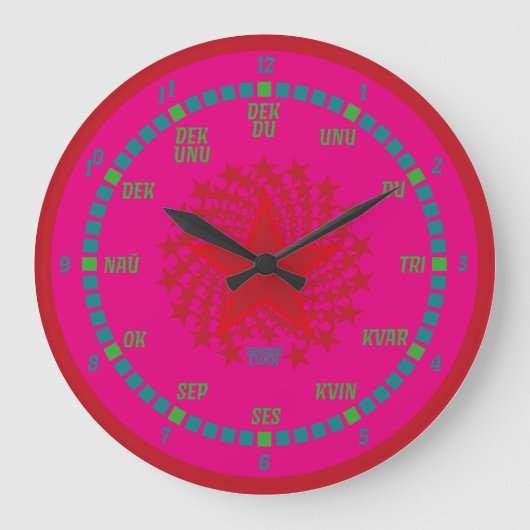 GRANDE HORLOGE RONDE ESPERANTO LANGUAGE BY MASANSER PIXELAT (Recto)