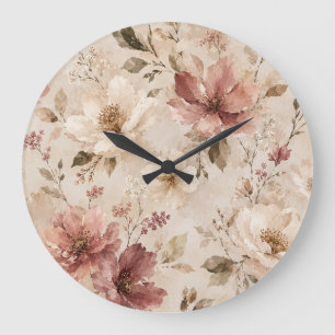 Grande Horloge Ronde Esthétique minimaliste moderne de l'art de la natu