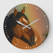 Grande Horloge Ronde Étalon sauvage, Lumière dorée et Arc-en-ciel (Recto)