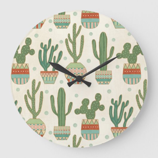 Grande Horloge Ronde Étape Geo Sud-Ouest | Motif Cactus (Recto)