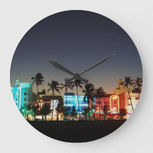 Grande Horloge Ronde États-Unis, Floride, Miami Beach, Ocean Drive, Ar