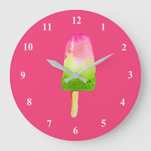 Grande Horloge Ronde Été framboise rose popsicle (Recto)