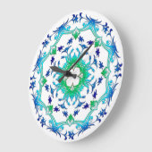 Grande Horloge Ronde Ethnic floral mandala. (Angle)