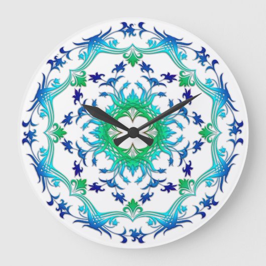Grande Horloge Ronde Ethnic floral mandala. (Recto)