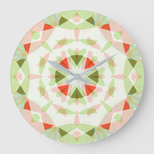 Grande Horloge Ronde Étoile de Noël Rouge Rose Vert Dopamine Décor