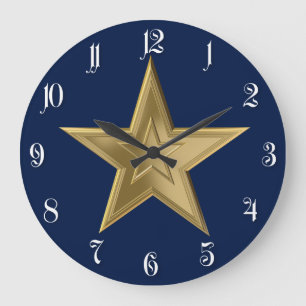 Grande Horloge Ronde étoile d'or