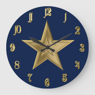 Grande Horloge Ronde étoile d'or