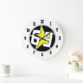 Grande Horloge Ronde Étoile jaune 69  (Maison)