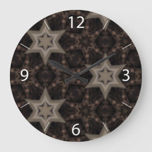 Grande Horloge Ronde Étoiles