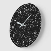 Grande Horloge Ronde Étoiles d'argent (Angle)