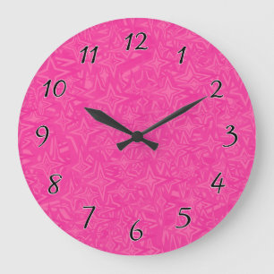 Grande Horloge Ronde Étoiles de résumé dans les roses indien