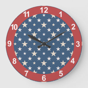 Grande Horloge Ronde Étoiles orientées américaines