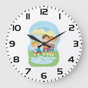 Grande Horloge Ronde Étude de la nature scientifique pour enfants sous