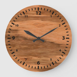Grande Horloge Ronde Eucalyptus naturel Grain