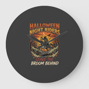 Grande Horloge Ronde Évasion du cavalier sinistre d'Halloween