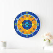Grande Horloge Ronde Every Second Counts - Orange & Blue Learning Clock (Maison)