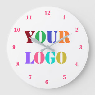Grande Horloge Ronde Exemple d'horloge murale avec logo de société pers