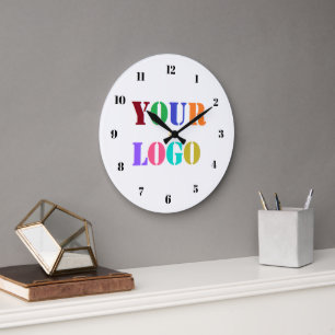 Grande Horloge Ronde Exemple d'horloge personnalisée avec le logo de vo