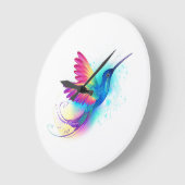 Grande Horloge Ronde Exotic Rainbow Hummingbird (Angle)