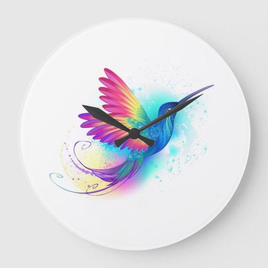 Grande Horloge Ronde Exotic Rainbow Hummingbird (Recto)