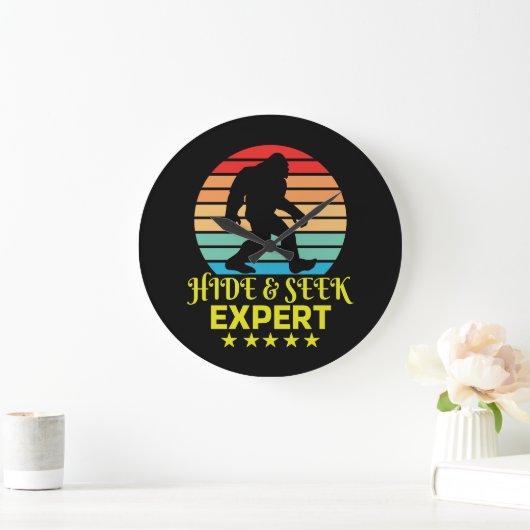 Grande Horloge Ronde Expert Bigfoot Cache-Cache Drôle (Maison)