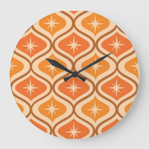 Grande Horloge Ronde Explosion atomique de style milieu de siècle sur o