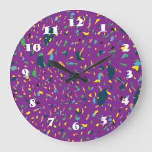 Grande Horloge Ronde Explosion de Confetti