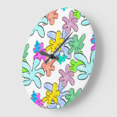 Grande Horloge Ronde Explosion de couleur (Angle)